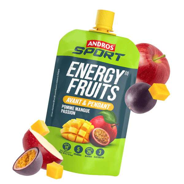 Compote Gourde de fruits mixés Andros Sport vitaminée Pomme mangue 114g