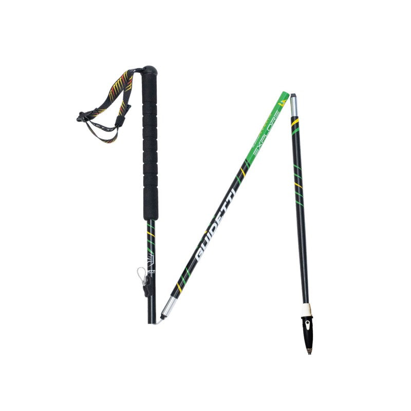 Bâtons de Trail Guidetti Aluminium Explore aero made in France coloris noir vert - Clubinsport