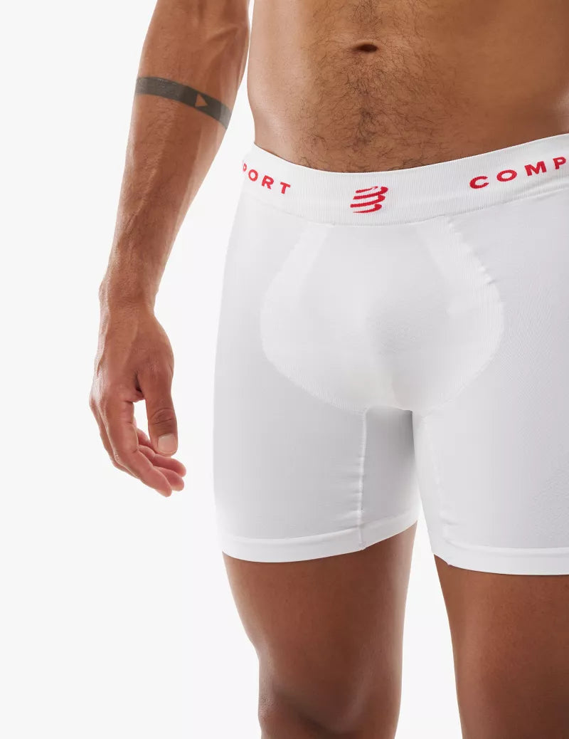Sous-vêtement Homme boxer Seamless Compressport blanc