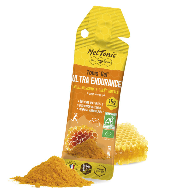 Gel énergétique Ultra Endurance bio Miel curcuma gelée royale Meltonic