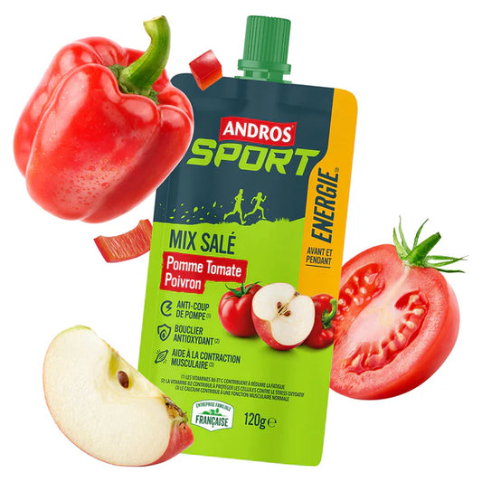 Compote salée Gourde mix Andros Sport pomme tomate poivron