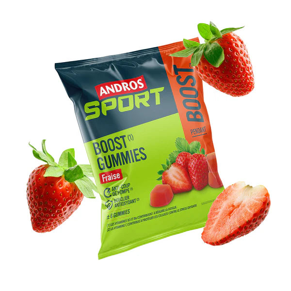 Gommes énergétiques Boost Andros gommes andros fraise 6 unités par paquet