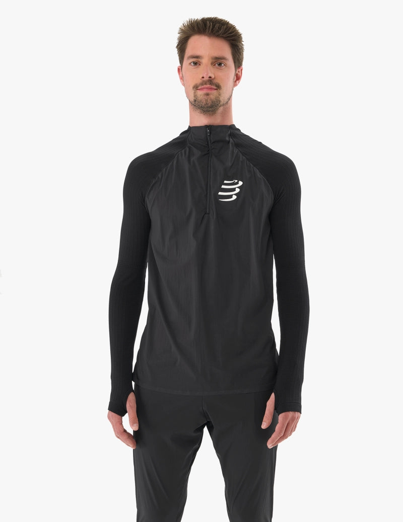 Tee-shirt manches longues homme Hurricane Windproof Seamless noir - Clubinsport