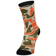Chaussettes Scott Running modele Graphic crew orange vert - Clubinsport