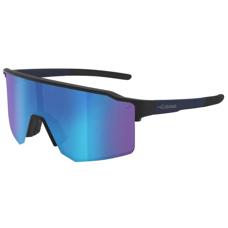 Lunettes Cébé Outflow LITE Cadre bleu marine  noir mat Verre miroir bleu saphir cat 3