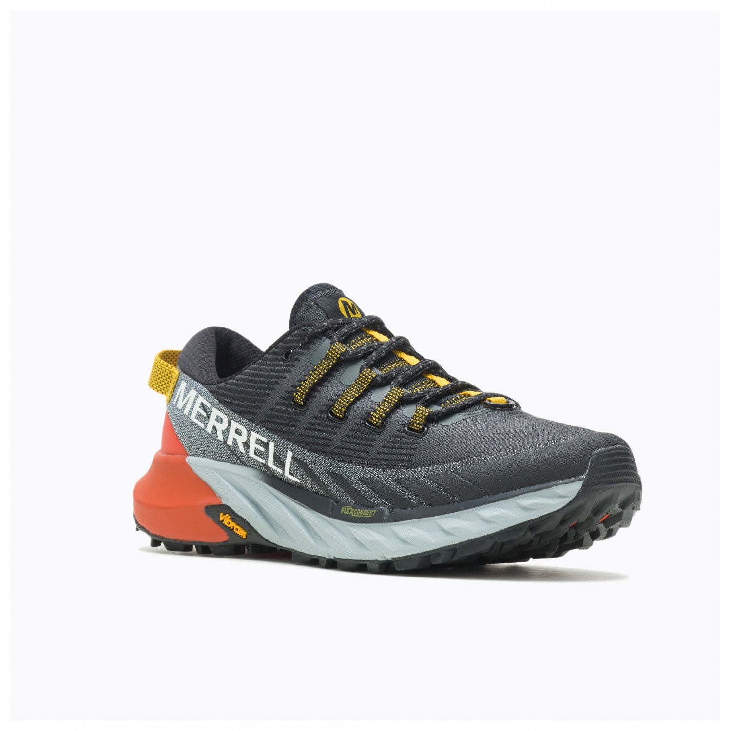 Chaussure de Trail Merrell Agility peak 4 homme noir talon orange - Clubinsport