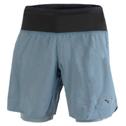 Short homme Mizuno trail ER 2 en 1 bleu