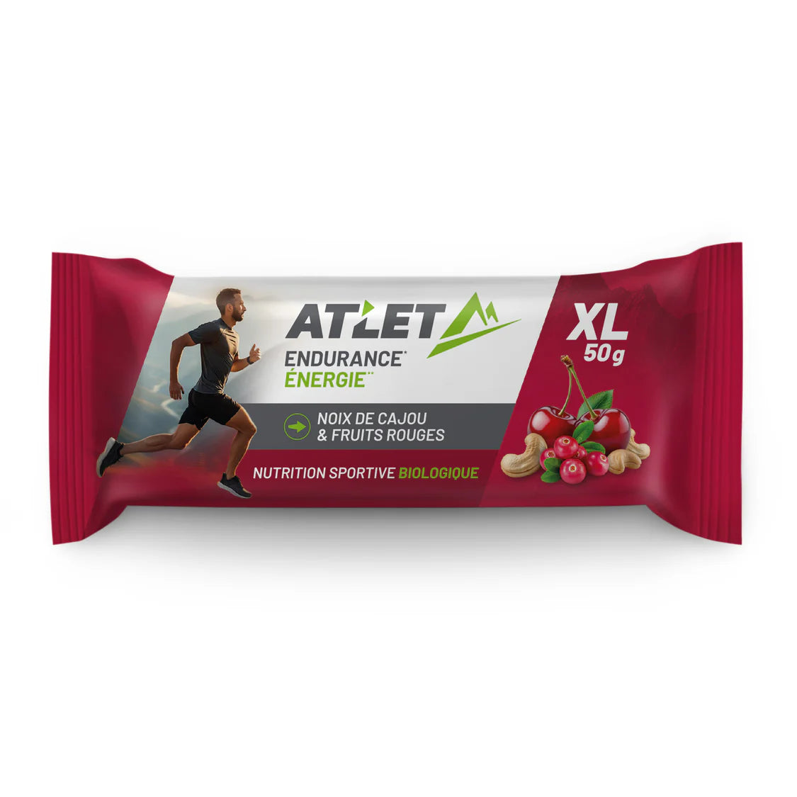 Barre énergétique biologique ATLET Noix de cajou & Fruits rouges Bio
