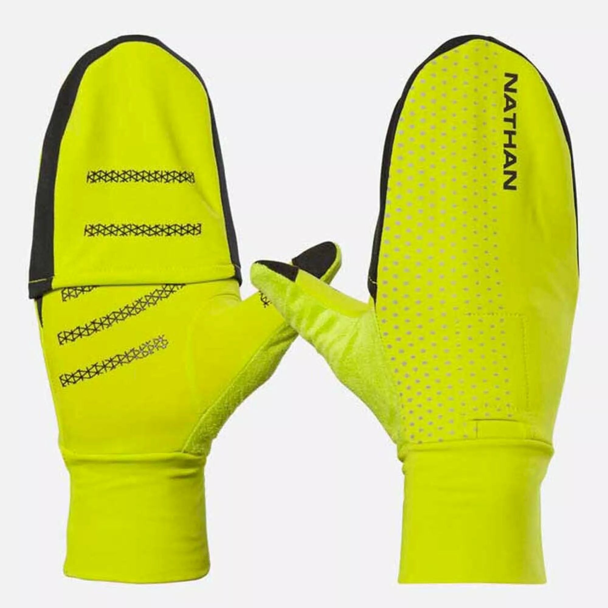 Gants mouffles convertibles HyperNight Reflective Nathan Jaune fluo