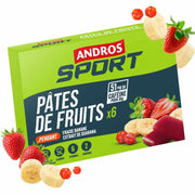 Pâte de fruits saveur Fraise banane avec guarana Andros sport 30gr X 6