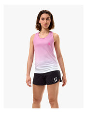 Débardeur femme  Compressport Performance Singlet Blanc/Rose