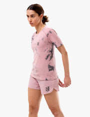 Tee-shirt manches courtes femme Compressport rose Eat My Dust