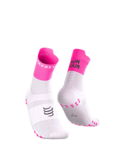 Chaussettes Compressport Pro Racing Socks High  v4.0 your race blanc rose fluo