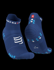 Chaussettes Compressport Pro Racing Socks v4.0 run bleu Sodalite hauteur low