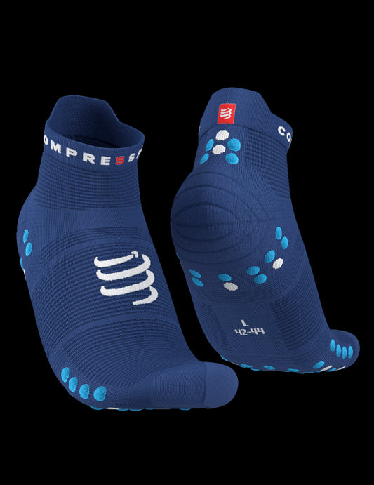 Chaussettes Compressport Pro Racing Socks v4.0 run bleu Sodalite hauteur low