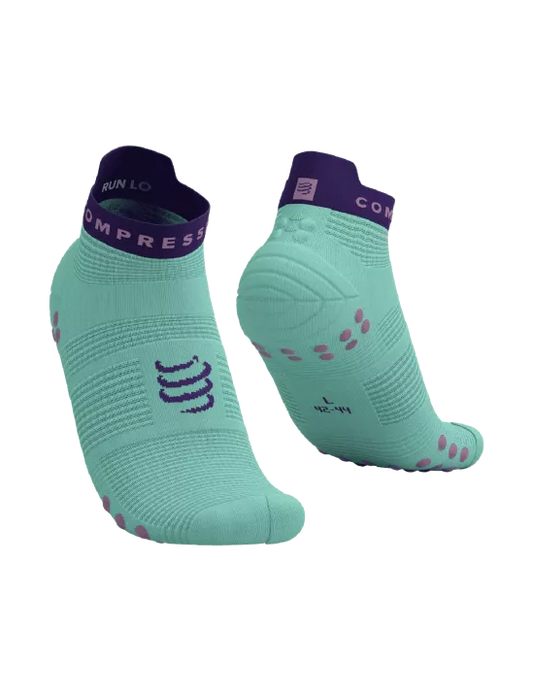 Chaussettes Compressport Pro Racing Socks v4.0 Bleu Violet hauteur low - Clubinsport