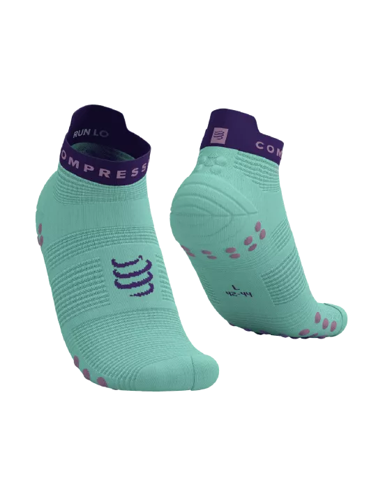 Chaussettes Compressport Pro Racing Socks v4.0 Bleu Violet hauteur low - Clubinsport
