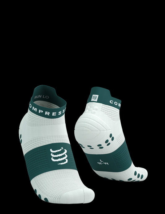 Chaussettes Compressport Pro Racing Socks v4.0 creme et vert hauteur basses low