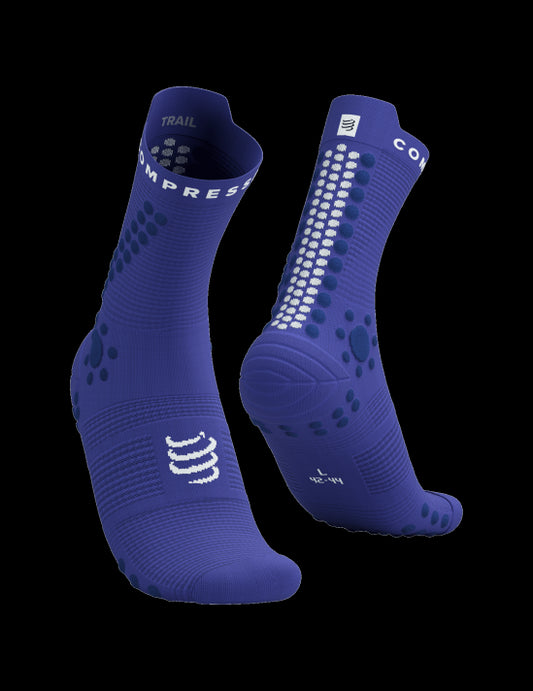 Chaussettes Compressport Pro Racing Socks v4.0 Trail hautes bleu