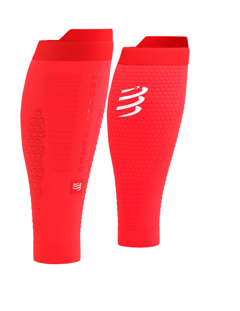 Manchons de compression mollet Compressport R2 3.0 rouge fluo