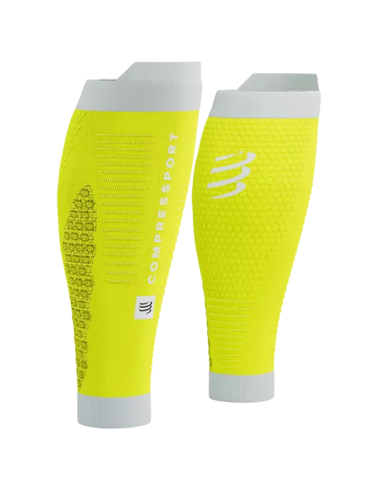 Manchons de compression mollet Compressport R2 3.0 jaune fluo - Clubinsport
