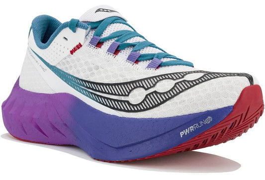 Chaussure Route Endorphin pro 4 Saucony homme blanc et violet mutant - Clubinsport