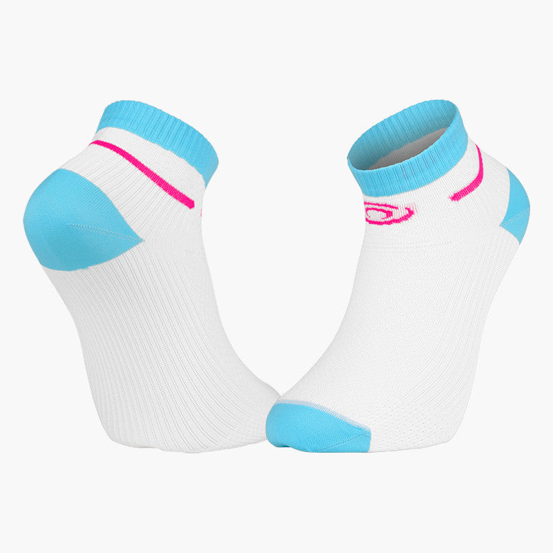 Chaussettes BV Sport Run Marathon basses Turquoise/Rose - Clubinsport