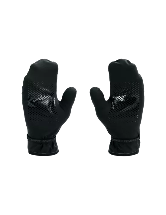 Gants mitaines hurricane Etanches Compressport noir - Clubinsport