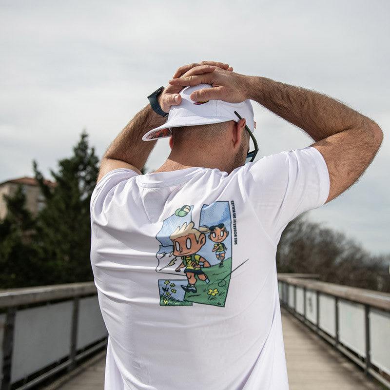 Tee-shirt manches courtes technique  homme Des bosses et des Bulles blanc - Clubinsport
