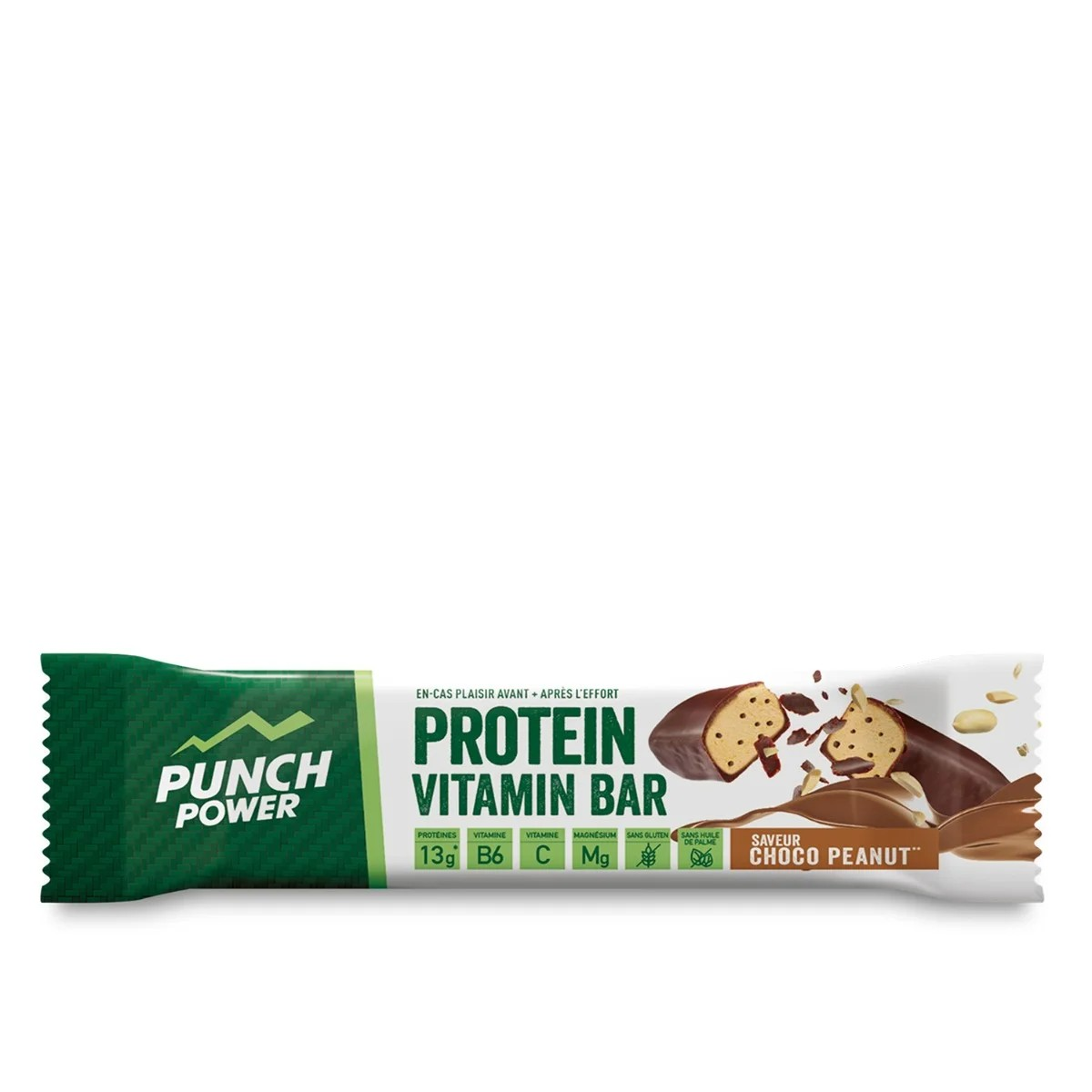 Barre énergétique Punch Power Protein vitamin bar Chocolat cacahuètes - Clubinsport