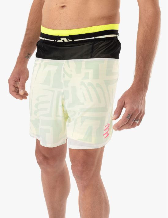 Short homme Compressport Trail Racing 2-In-1 Short M - Sugar Ice Print - Clubinsport