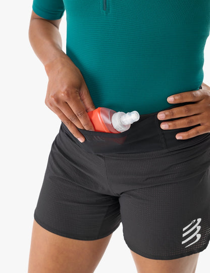 Short femme Compressport noir Trail racing Femme noir - Clubinsport