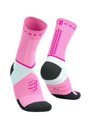 Chaussettes Compressport Ultra-trail Socks roses noir