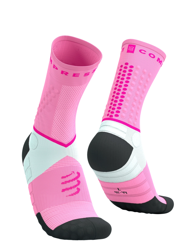 Chaussettes Compressport Ultra-trail Socks roses noir