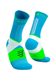 Chaussettes Compressport Ultra-trail Socks bleu neon vert